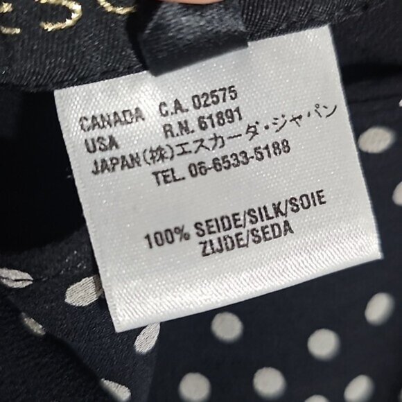 Escada Vintage Polkadot Silk Wide Leg Pants Size 42 - Picture 6 of 7